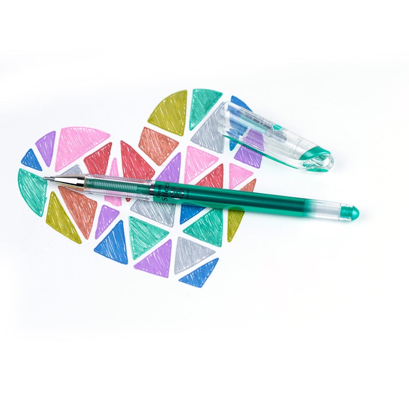 بنتل قلم جل برأس إبرة 0.8 مم من Pentel Arts Slicci Metallic، حبر أخضر معدني، صندوق من 12 قطعة (BG208-MD) - Image 4